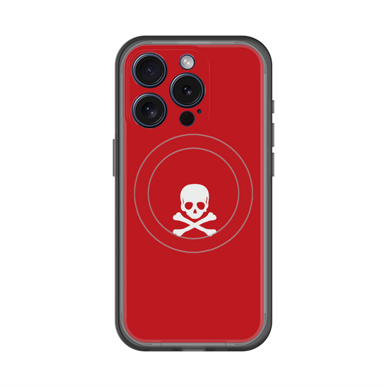 スリムプロテクションプレミアムケース with MagSafe［ スカル - Red ］