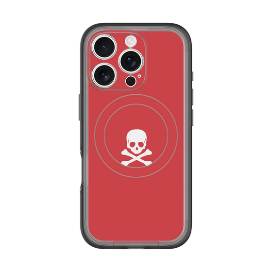 スリムプロテクションプレミアムケース with MagSafe［ スカル - Red ］