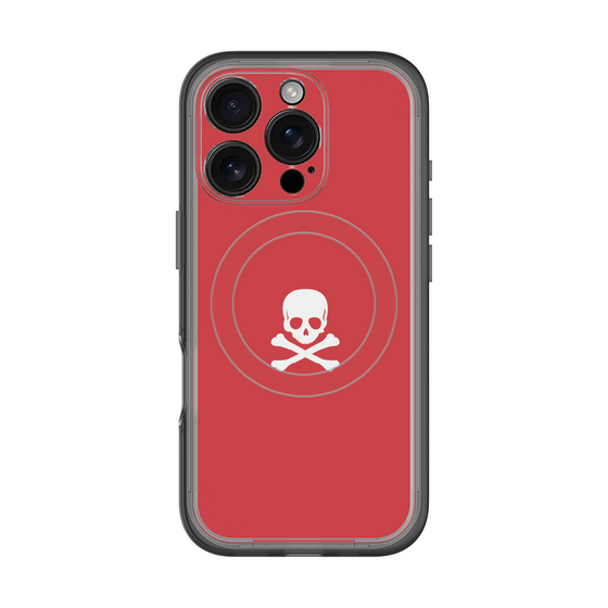 スリムプロテクションプレミアムケース with MagSafe［ スカル - Red ］