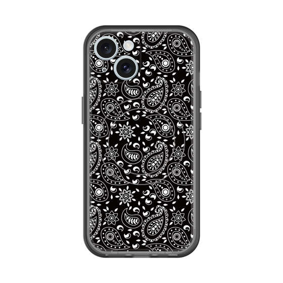 スリムプロテクションプレミアムケース with MagSafe［ ペイズリー - Black ］