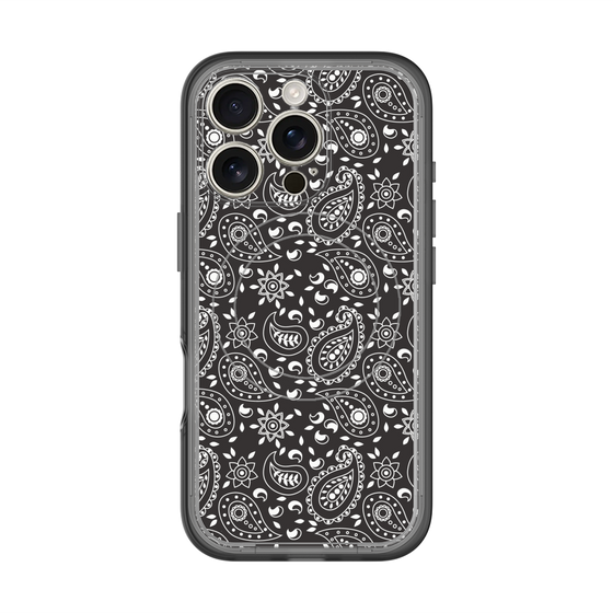 スリムプロテクションプレミアムケース with MagSafe［ ペイズリー - Black ］