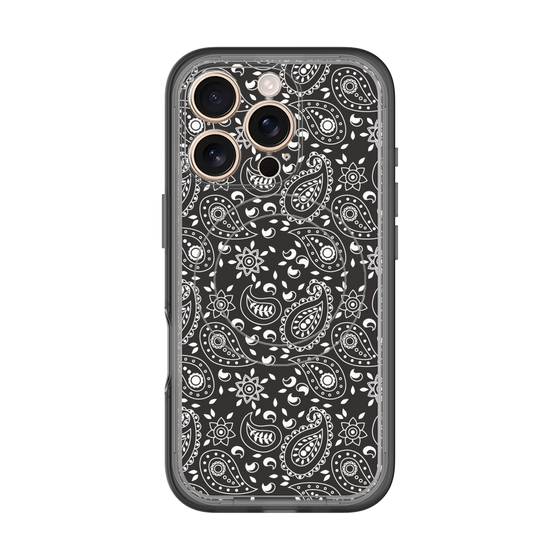 スリムプロテクションプレミアムケース with MagSafe［ ペイズリー - Black ］