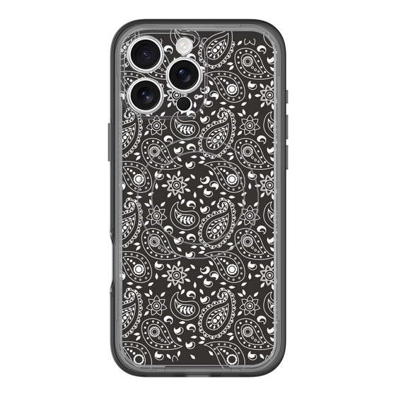 スリムプロテクションプレミアムケース with MagSafe［ ペイズリー - Black ］