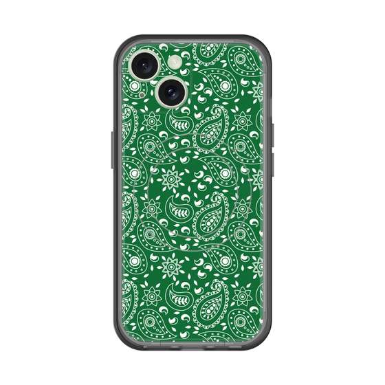 スリムプロテクションプレミアムケース with MagSafe［ ペイズリー - Green ］