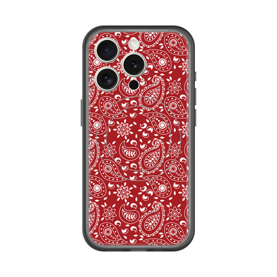スリムプロテクションプレミアムケース with MagSafe［ ペイズリー - Red ］