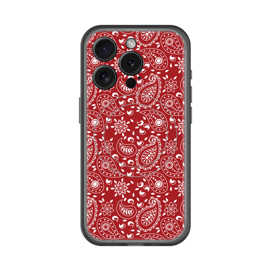 スリムプロテクションプレミアムケース with MagSafe［ ペイズリー - Red ］