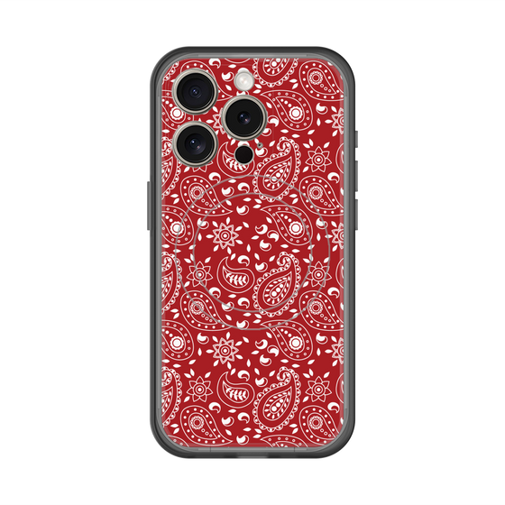 スリムプロテクションプレミアムケース with MagSafe［ ペイズリー - Red ］