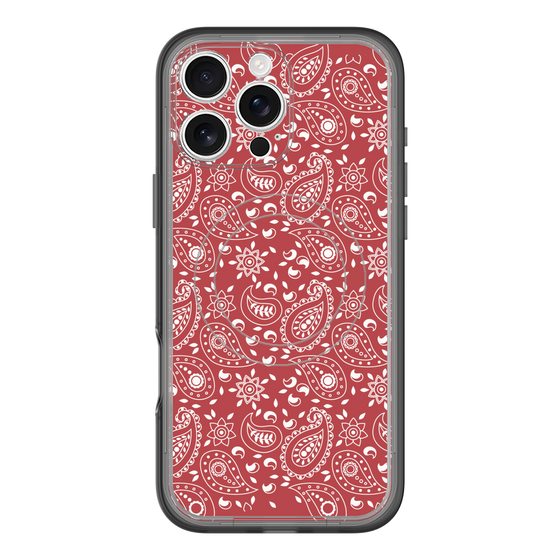 スリムプロテクションプレミアムケース with MagSafe［ ペイズリー - Red ］