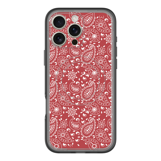 スリムプロテクションプレミアムケース with MagSafe［ ペイズリー - Red ］