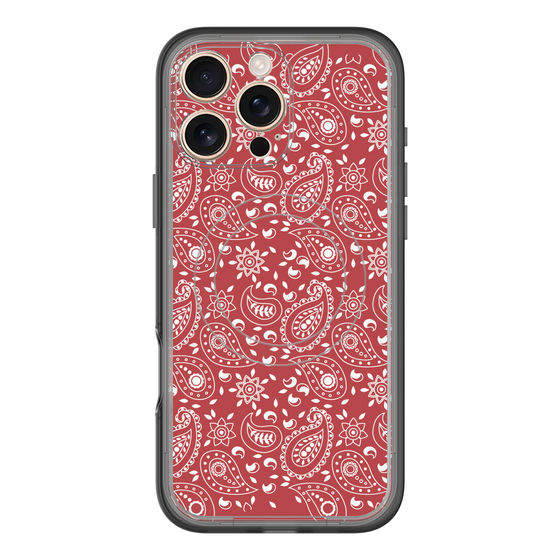 スリムプロテクションプレミアムケース with MagSafe［ ペイズリー - Red ］