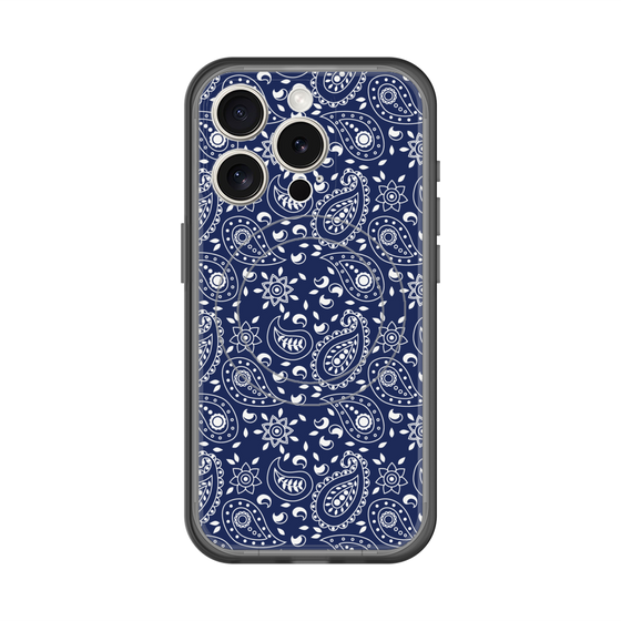 スリムプロテクションプレミアムケース with MagSafe［ ペイズリー - Blue ］