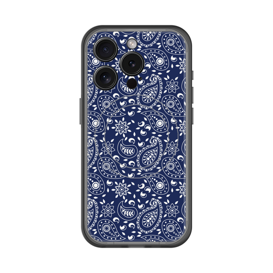 スリムプロテクションプレミアムケース with MagSafe［ ペイズリー - Blue ］