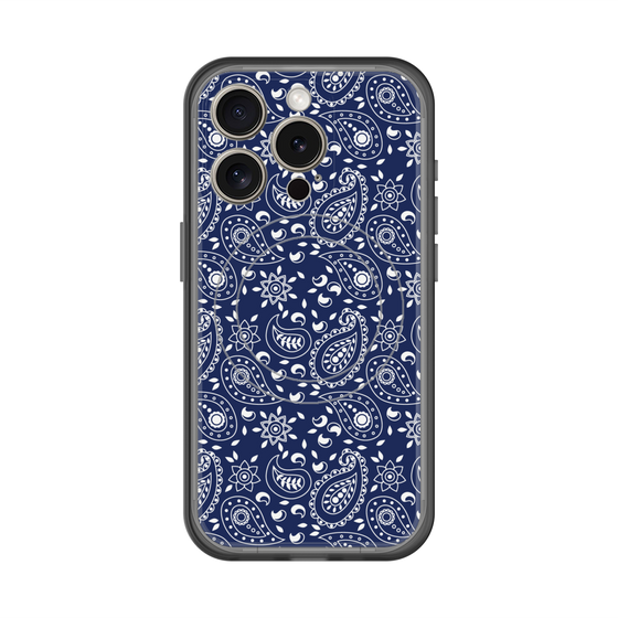 スリムプロテクションプレミアムケース with MagSafe［ ペイズリー - Blue ］