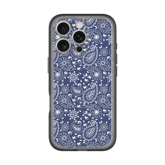 スリムプロテクションプレミアムケース with MagSafe［ ペイズリー - Blue ］