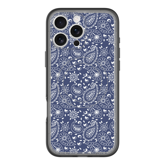 スリムプロテクションプレミアムケース with MagSafe［ ペイズリー - Blue ］