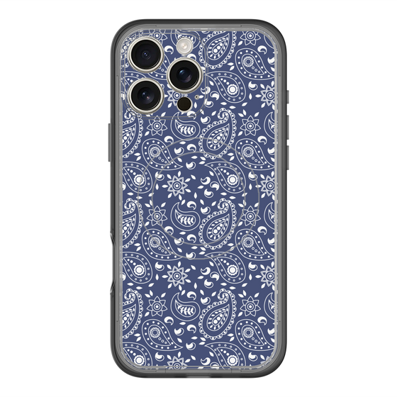 スリムプロテクションプレミアムケース with MagSafe［ ペイズリー - Blue ］