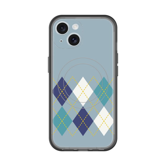 スリムプロテクションプレミアムケース with MagSafe［ Nordic Argyle - Blue ］
