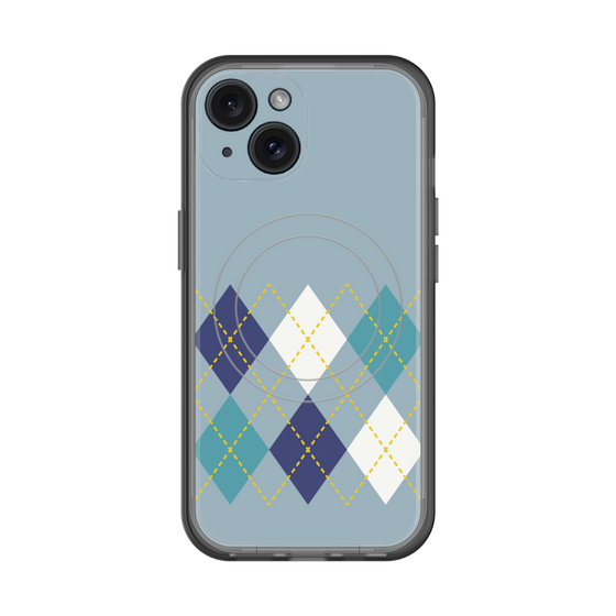 スリムプロテクションプレミアムケース with MagSafe［ Nordic Argyle - Blue ］