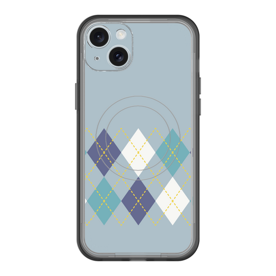 スリムプロテクションプレミアムケース with MagSafe［ Nordic Argyle - Blue ］