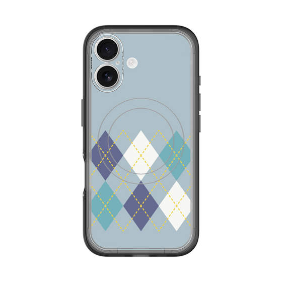 スリムプロテクションプレミアムケース with MagSafe［ Nordic Argyle - Blue ］