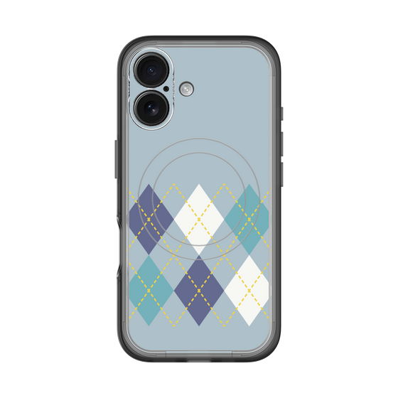 スリムプロテクションプレミアムケース with MagSafe［ Nordic Argyle - Blue ］