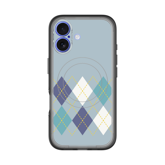 スリムプロテクションプレミアムケース with MagSafe［ Nordic Argyle - Blue ］