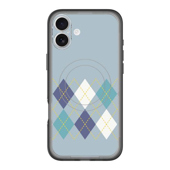 スリムプロテクションプレミアムケース with MagSafe［ Nordic Argyle - Blue ］