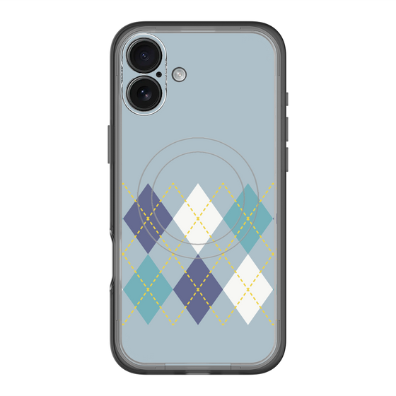 スリムプロテクションプレミアムケース with MagSafe［ Nordic Argyle - Blue ］