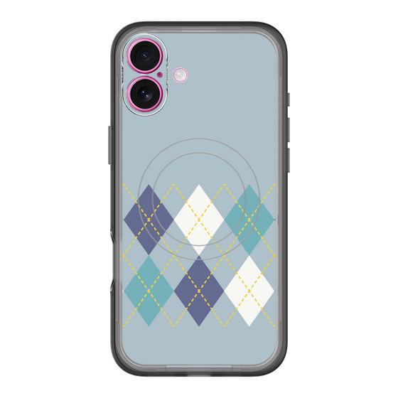 スリムプロテクションプレミアムケース with MagSafe［ Nordic Argyle - Blue ］