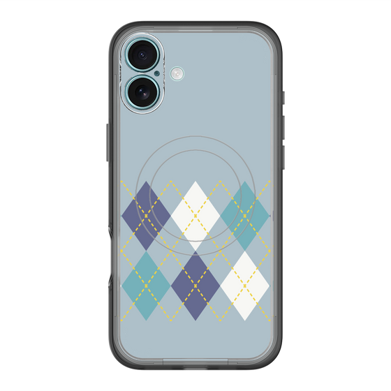 スリムプロテクションプレミアムケース with MagSafe［ Nordic Argyle - Blue ］