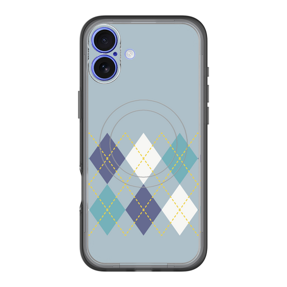 スリムプロテクションプレミアムケース with MagSafe［ Nordic Argyle - Blue ］