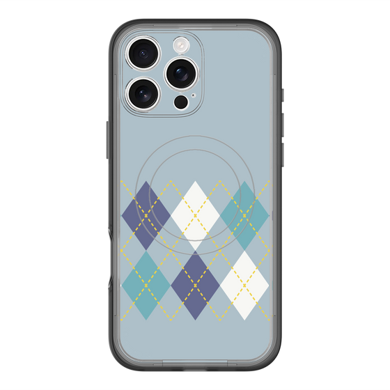 スリムプロテクションプレミアムケース with MagSafe［ Nordic Argyle - Blue ］