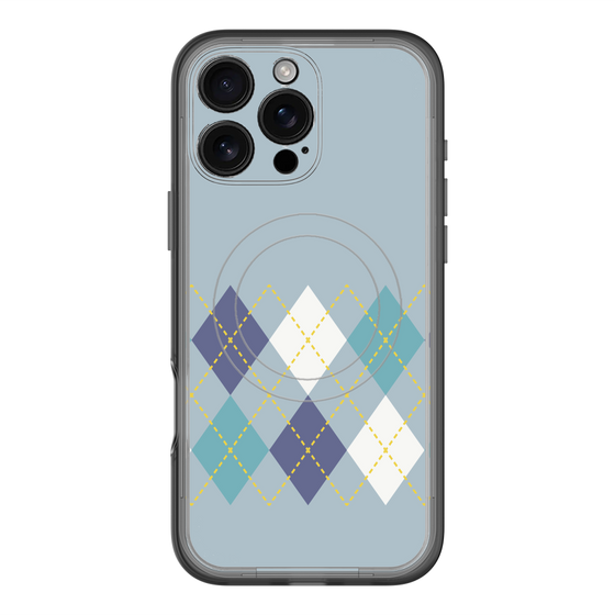 スリムプロテクションプレミアムケース with MagSafe［ Nordic Argyle - Blue ］