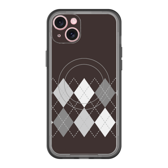 スリムプロテクションプレミアムケース with MagSafe［ Nordic Argyle - Black ］