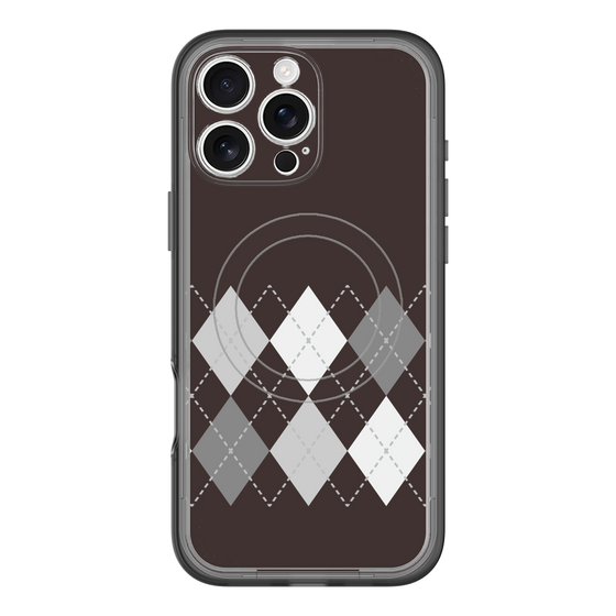 スリムプロテクションプレミアムケース with MagSafe［ Nordic Argyle - Black ］