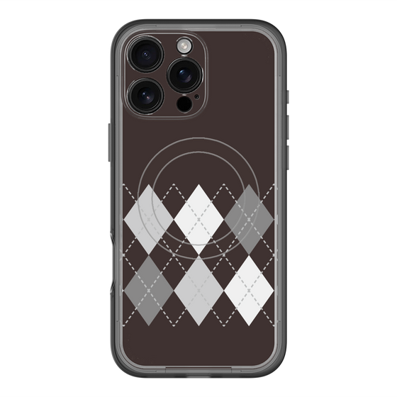スリムプロテクションプレミアムケース with MagSafe［ Nordic Argyle - Black ］