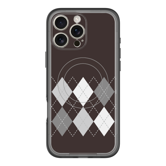 スリムプロテクションプレミアムケース with MagSafe［ Nordic Argyle - Black ］