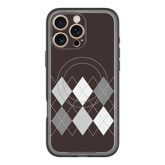 スリムプロテクションプレミアムケース with MagSafe［ Nordic Argyle - Black ］