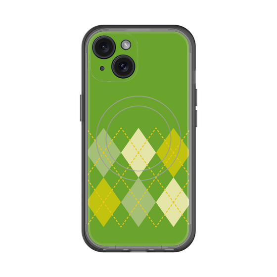 スリムプロテクションプレミアムケース with MagSafe［ Nordic Argyle - Green ］