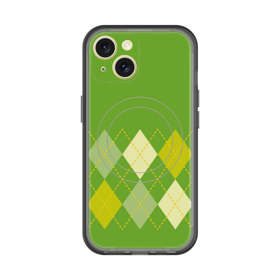 スリムプロテクションプレミアムケース with MagSafe［ Nordic Argyle - Green ］