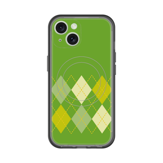 スリムプロテクションプレミアムケース with MagSafe［ Nordic Argyle - Green ］