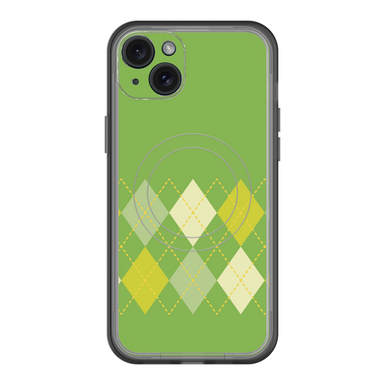 スリムプロテクションプレミアムケース with MagSafe［ Nordic Argyle - Green ］