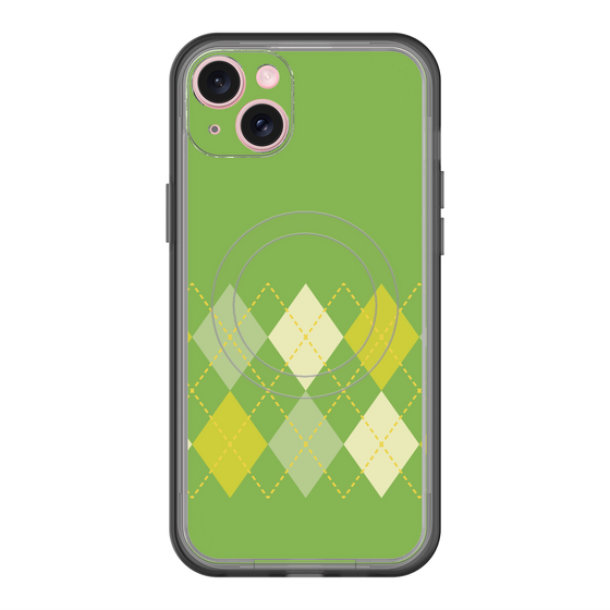 スリムプロテクションプレミアムケース with MagSafe［ Nordic Argyle - Green ］