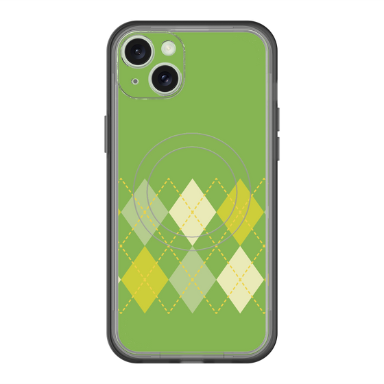 スリムプロテクションプレミアムケース with MagSafe［ Nordic Argyle - Green ］