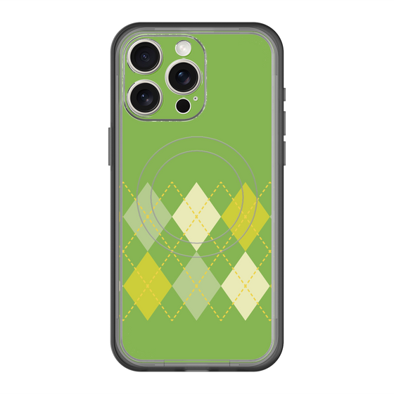 スリムプロテクションプレミアムケース with MagSafe［ Nordic Argyle - Green ］