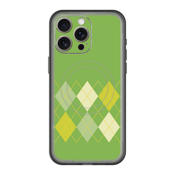 スリムプロテクションプレミアムケース with MagSafe［ Nordic Argyle - Green ］