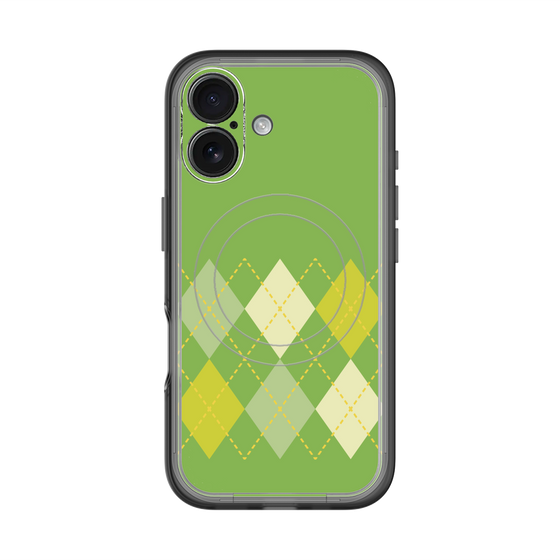 スリムプロテクションプレミアムケース with MagSafe［ Nordic Argyle - Green ］