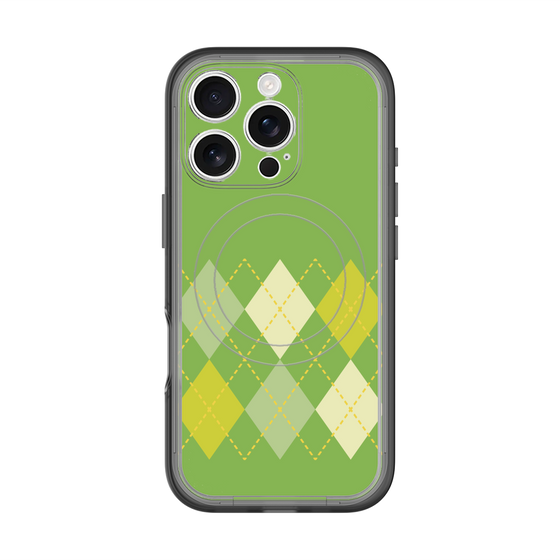 スリムプロテクションプレミアムケース with MagSafe［ Nordic Argyle - Green ］