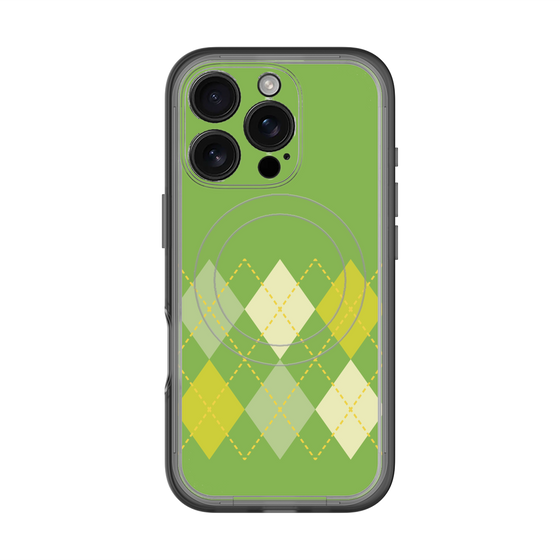スリムプロテクションプレミアムケース with MagSafe［ Nordic Argyle - Green ］