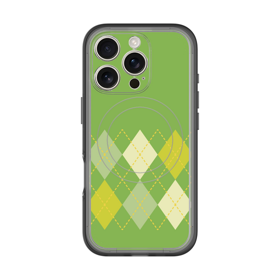 スリムプロテクションプレミアムケース with MagSafe［ Nordic Argyle - Green ］